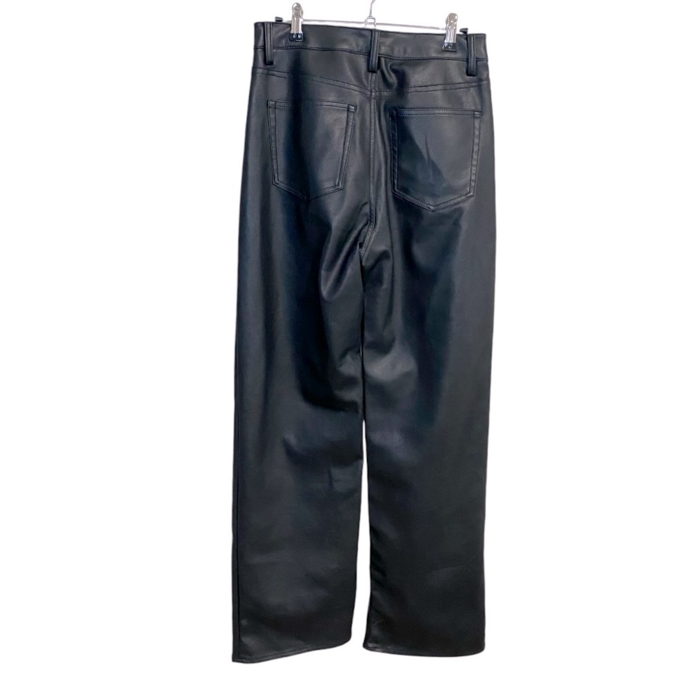 H&M - Black Vegan Leather Wide Leg Pant - 6 - Picture 4 of 11